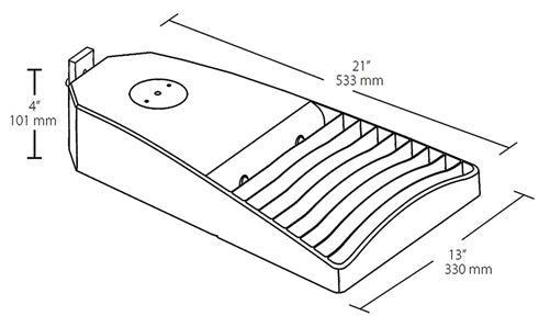 RAB LOT5T65NW/D10/7PR 65W LED LOTBLASTER Area Light, No Photocell, 4000K (Neutral), 6370 Lumens, 72 CRI, 120-277V, Type IV Distribution, Dimmable, 7-Pin Receptacle, White Finish