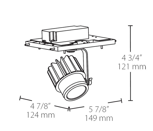 RAB MDLED1X12-40YN-W 12W LED 1 Fixture Multi-Head Gear Tray, 3500K, 1070 Lumens, 90 CRI, 40 Degree Reflector, Forward Phase TRIAC Dimmer, White Tray/White Head Finish