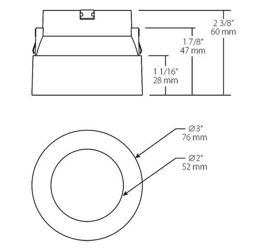 RAB NDTRIM3R50-B-TL 3" New Construction Round Trimless Module, 50 Degree Downlight, Black Finish