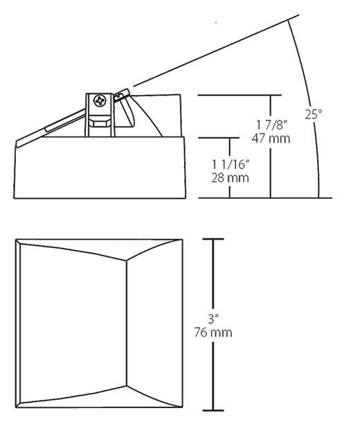 RAB NDTRIM3S80-W-TL 3" New Construction Square Trimless Module, 80° Downlight, White Finish