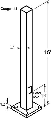 RAB PS4-11-15D2 Drilled Pole, 4" Shaft, 11 Gauge, 15 Feet Height, Bronze Finish