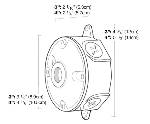 Rab VXJ1-3/4 Round Boxes With 1/2" Covers, 1 Hole , 1/2" Hole Size, Natural Finish