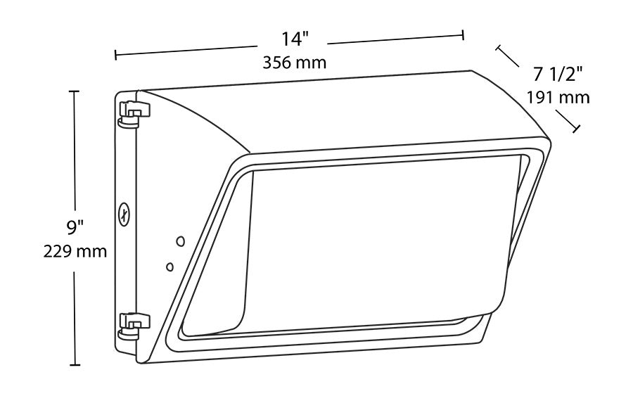 RAB WP2LED49L-730WU/LC 34W WP2LED Wallpack, 4900 Lumens, 70 CRI, 0-10V Dimming 120-277V, Lightcloud Control, White