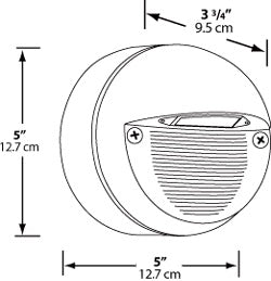RAB WPLEDR5NW 5W Round LED Wallpack, 4000K (Neutral), No Photocell, 159 Lumens, 85 CRI, 120-277V, Not DLC Listed, White Finish