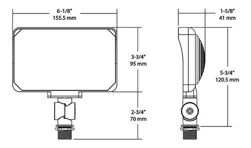 RAB X34-25L-830/120 25W LED Floodlight, 2950 Lumens, Knuckle Mount, 120V, 3000K Color Temperature, 80 CRI, Bronze