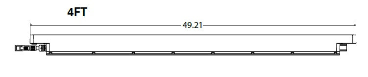 Hydrel RIDGE LSL 4FT MSL4 P1 80CRI 30K MVOLT WWD CGL ADJSTK12 FCCSL10N ZT BL Linear Flood Light, Linear Same Length, 4", P1 Performance Package, 80 CRI, 3000K, 120-277V, Wall Wash Distribution
