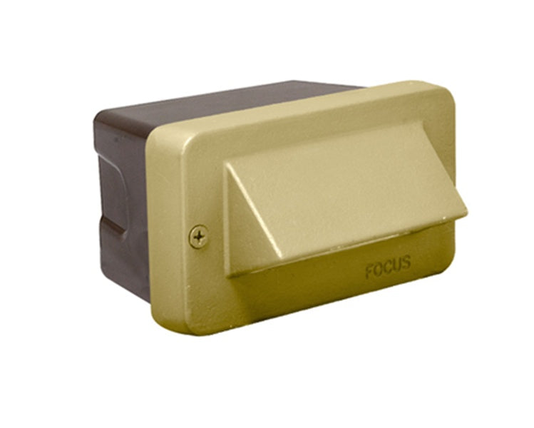 Focus Industries SL30L12BRS ED, 3W OMNI Supersaver LED, Cast Brass, Single Louver Step Light, Brass Finish