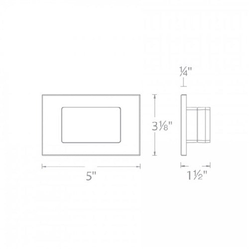 WAC Lighting 4071-30BZ 12V Rectangle LED Step and Wall Light, 3000K Color Temperature, Bronze on Aluminum