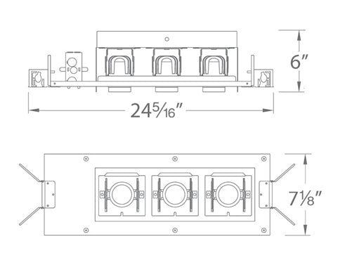 WAC Lighting MT-4LD316NE-S927-BK 4" Non IC LED Precision Multiples Adjustable Spot 3 Light Housing, 16.5W, ELV Dimming, 120V, Spot Beam, 90 CRI, 2700K Color Temperature, Black