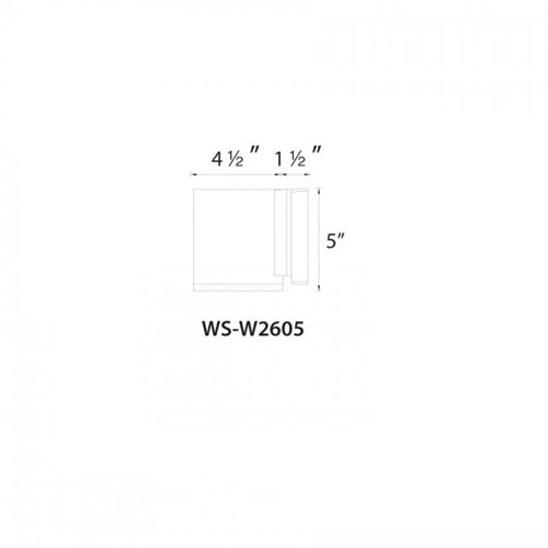WAC Lighting WS-W2605-BK 5" Tube Single LED Light Outdoor Wall Sconce, 30W, 1750 Lumens, 3000K Color Temperature, 90 CRI, Black