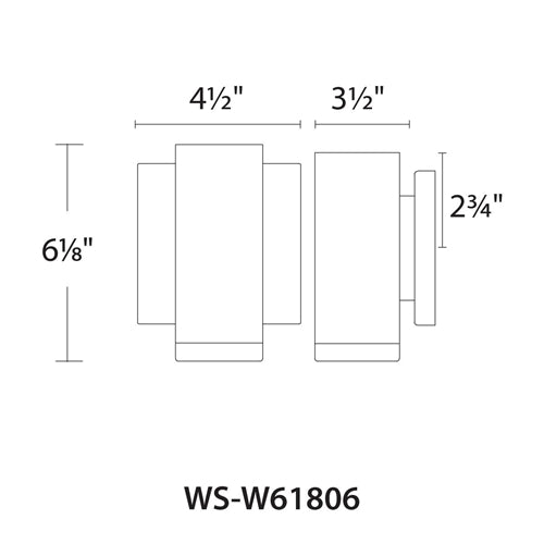 WAC Lighting WS-W61806-BZ 9W 6" Block LED Outdoor Wall Sconce, 3000K Color Temperature, 90 CRI, Bronze