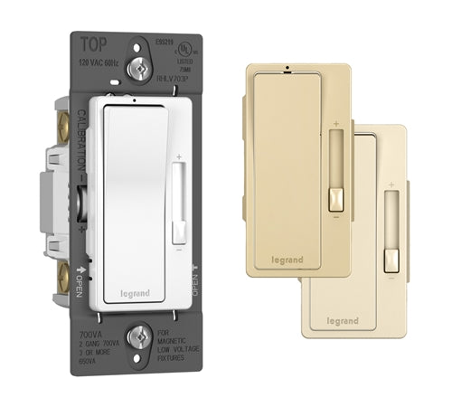Wattstopper RHLV1103PTC 1100VA Magnetic Low Voltage Single Pole/3-Way, Preset Dimmer, Tri Colors