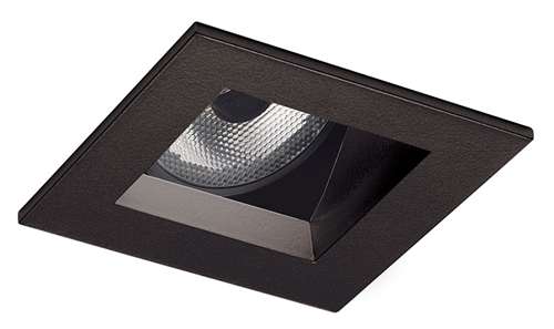 Juno Aculux 2SQA BD FM WET Recessed Lighting 2" LED Square Adjustable Angle Cut Reflector, Lensed, Black Haze Flush Mount Trim