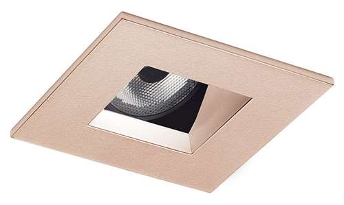 Juno Aculux 2SQA WTD SF WET Recessed Lighting 2" LED Square Adjustable Angle Cut Reflector, Lensed, Wheat Haze Self Flanged Trim