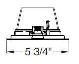 Juno Aculux Recessed Lighting 5302SQBHZ-BL-SF (4SQDBV BD BLSF WET) 4 inch LED Square Lensed Downlight Bevel Trim, Self Flanged, Black Trim