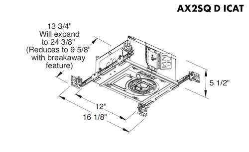 Juno Aculux AX2SQ D 08LM 40K 80CRI 35D ZT MVOLT Recessed Lighting 2 inch LED New Construction Standard Square Housing 700 Lumens, 4000K Color Temperature, 80 CRI, Flood Beam, 120-277V 0-10V Dimmable Light