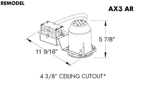 Juno Aculux AX3 AR 08LM 35K 80CRI 24D ECOS2 120 Recessed Lighting 3 inch non IC LED Remodel Adjustable Housing, 800 Lumens, 3500K Color Temperature, 80 CRI, 24 Degree Narrow Flood, Lutron Hi-Lume A Series 2-Wire, 120V