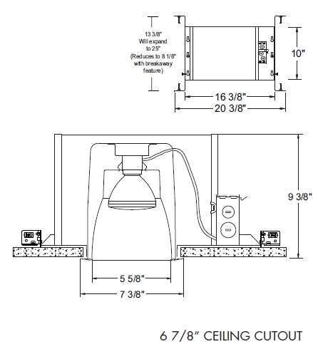 Juno Aculux IC62 Recessed Lighting 5-5/8 inch Line Voltage New Construction IC Open Aperture Housing