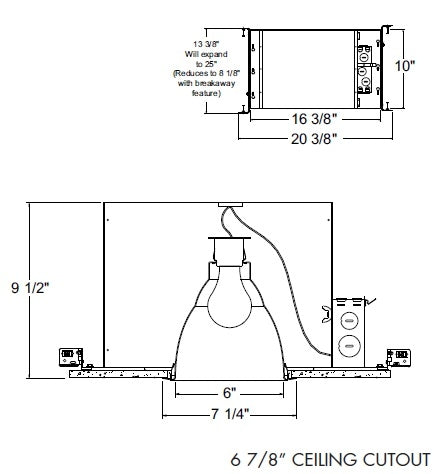 Juno Aculux IC906 Recessed Lighting 6 inch Line Voltage New Construction Wall Wash IC Housing
