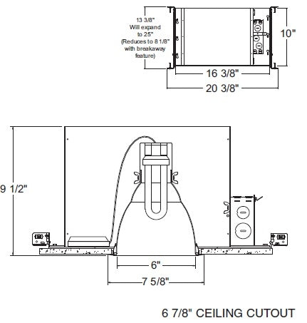 Juno Aculux ICV6-126-32T Recessed Lighting 6 inch IC CFL TripleTube Housing, with 120V Dimmable Ballast