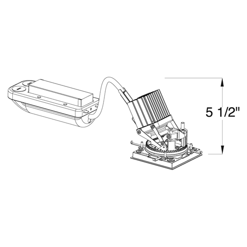 Juno Aculux Recessed Lighting TC207LSQAR-840-N-U 2 inch LED Remodel Standard Square Adjustable Housing 700 Lumens, 4000K Color Temperature, 80 CRI, Narrow Flood Beam, 120-277V 0-10V Dimmable Light