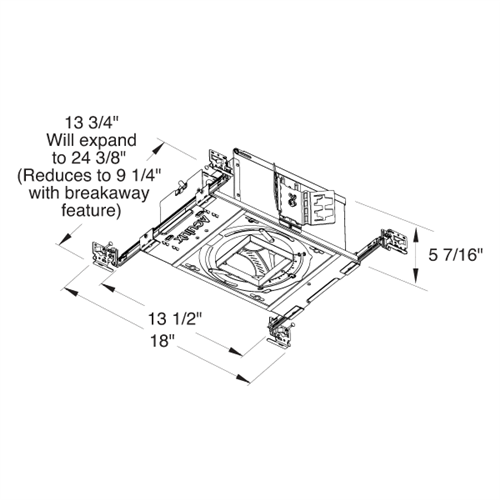 Juno Aculux Recessed Lighting TC410TSQ-W-N-U1-CP 3-1/4 inch LED New Construction non IC Square Adjustable Housing 1000 Lumens, Black Body Dimming and Tunable White, 4350K-2000K Color Temperature, Narrow Flood Beam, 0-10V Dimming, 120V, Chicago Plenum