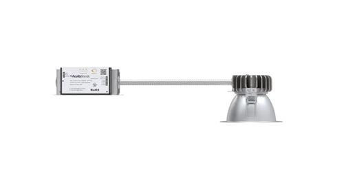 Lithonia LBR4 ALO4 SWW1 AR LSS MWD MVOLT UGZ 4" Round Retrofit Downlight, Adjustable 4000/4500/5000 Lumens, Switchable CCT 3000K/3500K/4000K/5000K, Clear Reflector Color, Semi-Specular Reflector Finish, Medium Wide Distribution, 120-277V, 0-10V Dim to 10%
