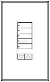 Lutron LFGR-W5BRLN-GWH Architectural Non-Insert Style seeTouch Glass 5 Button with Raise/Lower Wallplate in Green Glass with White Paint
