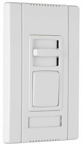 Wattstopper CD4FBL3PGRY Titan LED 4 Wire Single Pole/3-Way 0-10V Preset Dimmer with Integrated Power Pack, Gray