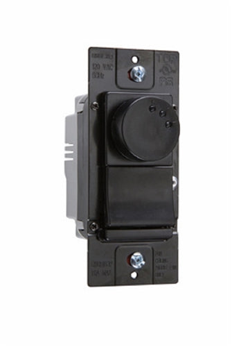 Wattstopper DRDH163PVBK 1.6A 3-Speed De-hummer Fan Speed Control with Single Pole/3-Way, Backlit Speed Indication, Preset, Black