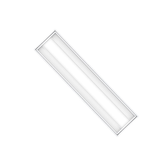 Litecontrol 55L-G-D-14-ASO-W52-30K-D25-D01-UNV 1'x4' Tri-Lens Architectural Troffer, Grid Ceiling, Angled Side Diffusers, Matte White Finish, 3000K, 2500 Output, 0-10V Dim to 1%, 120-277V
