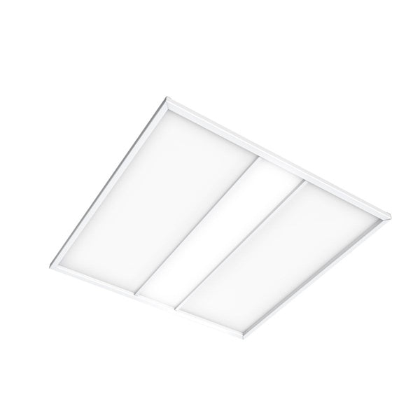 Litecontrol 55L-S-D-22-ASO-W52-40K-D25-D01-UNV 2'x2' Tri-Lens Architectural Troffer, Surface Ceiling, Angled Side Diffusers, Matte White Finish, 4000K, 2500 Output, 0-10V Dim to 1%, 120-277V