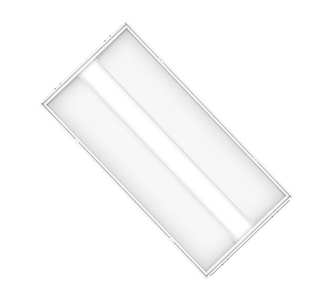 Litecontrol 55L-S-D-24-ASO-W52-40K-D25-D01-UNV 2'x'4 Tri-Lens Architectural Troffer, Surface Ceiling, Angled Side Diffusers, Matte White Finish, 4000K, 2500 Output, 0-10V Dim to 1%, 120-277V