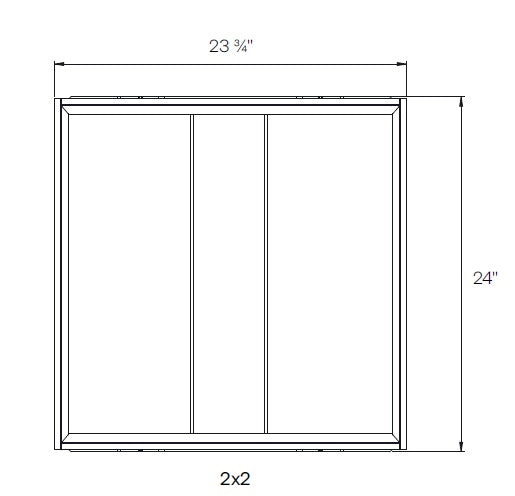 Litecontrol 55L-S-D-22-ASO-W52-40K-D25-D01-UNV 2'x2' Tri-Lens Architectural Troffer, Surface Ceiling, Angled Side Diffusers, Matte White Finish, 4000K, 2500 Output, 0-10V Dim to 1%, 120-277V