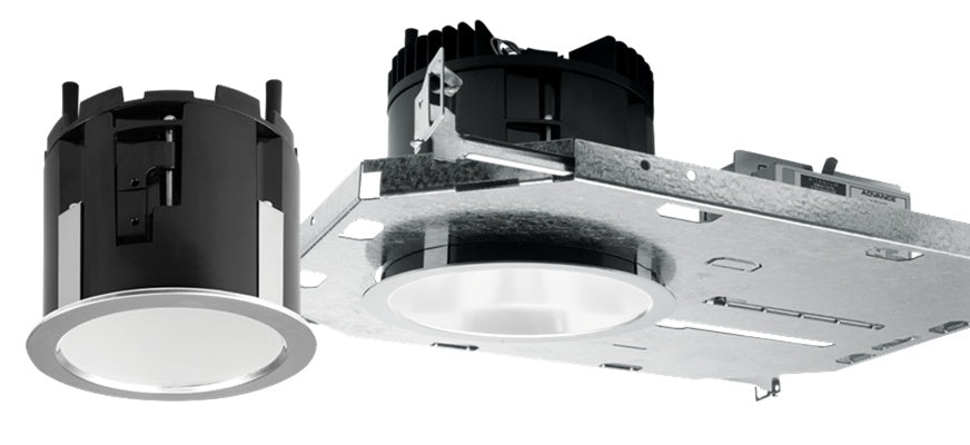 H.E. Williams 6DR-TL-L15/850-DIM-UNV-OW-OF-CS-N-F1 6" LED Downlight, 1500 Lumens, 80 CRI, 5000K, 0-10V Dim, 120-277V, Open Reflector Wide Dist, 1/2" Flange, Clear Semi-Specular Anodize, Open Pan, Fixed Pan Bracket