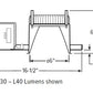 H.E. Williams 6DR-TL-L15/850-DIM-UNV-OW-OF-CS-N-F1 6" LED Downlight, 1500 Lumens, 80 CRI, 5000K, 0-10V Dim, 120-277V, Open Reflector Wide Dist, 1/2" Flange, Clear Semi-Specular Anodize, Open Pan, Fixed Pan Bracket