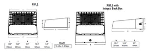 Beacon RWL2-160L-115-4K7-4W-UNV-DBT 115W LED Micro Strike Optics Wallpack, 4000K, 70 CRI, IES TYPE IV Distribution, 120-277V, Dark Bronze Matte Textured