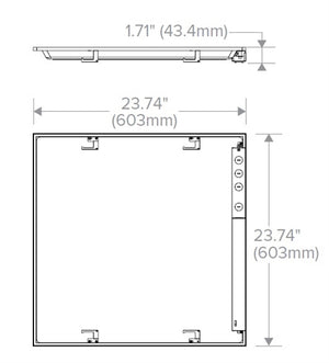 Columbia Lighting CBT-22-A-LSCS-EDD 2'x2' Back-Lit Troffer, Switchable Lumens 5500/4400/3300, Switchable CCT 3500/4000/5000
