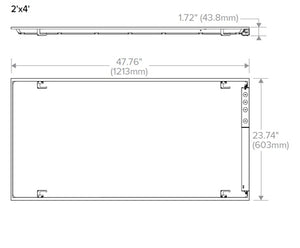 Columbia Lighting CBT24-75CS 2'x4' Back-Lit Troffer, 7500 Lumens, 3500/4000/5000K Switchable CCT
