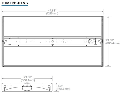 Columbia Lighting CCL24-5040-ELL14  2'x4' Center Lens LED Troffer, 5000 Lumens, 4000K, 1400 Lumens Battery Pack