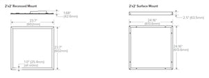 Columbia Lighting CFP22-40/33/2835 2'x2' Edge-Lit Flat Panel, 4000/3300/2800 Switchable Lumens, 3500K, 120-277V