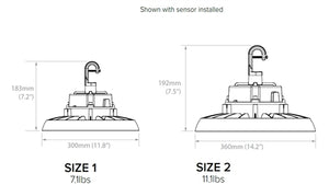 Columbia Lighting CRN2-1-LSCS-EDMV 100/120/150W Wet Location LED High Bay, Switchable Lumens, Switchable CCT, 0-10V Dimming, 120-347V