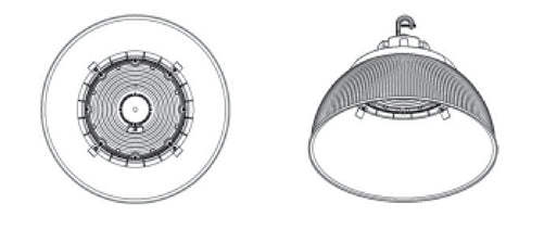 Columbia Lighting CRN2-1-PC16 Polycarbonate Reflector,  Size 1, 6.3" Height 16" Diameter, Lumen Output Multiplier 98