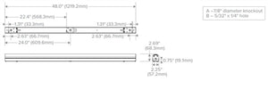 Columbia Lighting CSL4-A-LSCS 4' LED Striplight, 4400/4850/5300 Switchable Lumens, 3500/4000/5000K Switchable CCT, 0-10V Dimming, 120-347V