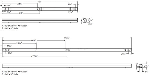 Columbia Lighting CSL8-8035 80.5W 8' Economical LED Striplight, 8460 Lumens, 3500K, 0-10V Dimming, 120-277V