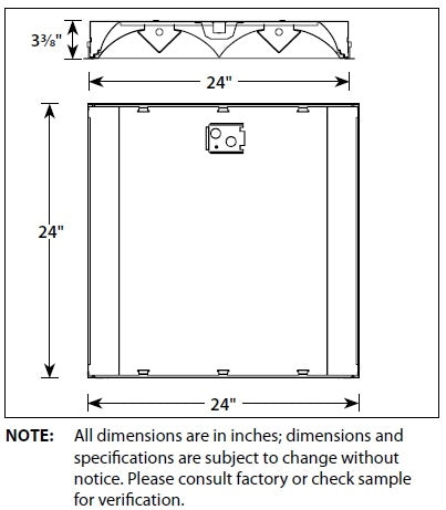 Columbia Lighting EPC22-214G-SH-EP115U-F5835 2'x2' EPC Full Distribution Luminaire, 2 Lamps,  14W T5, Grid Ceiling, Shield Profile, Static Air Function, Electronic T5, 1.15 Ballast Factor, Programmed Start (N/A T5HO, 1-Lamp), 120V-277V, 35K 85CRI T5 or T5