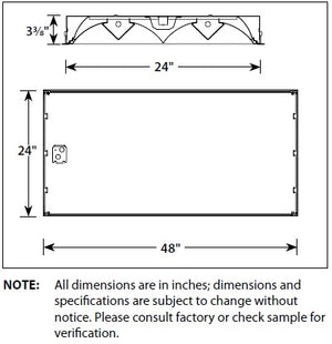 Columbia Lighting EPC24-228G-DL-EP95U-F5835 2'x4' EPC Full Distribution Luminaire, 2 Lamps,  28W T5, Grid Ceiling, Delta Profile, Static Air Function, Electronic T5, 0.95 Ballast Factor , Programmed Start (N/A T5HO, 1-Lamp), 120V-277V, 35K 85CRI T5 or T5H