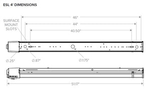 Columbia Lighting ESL4-30LW-FAW-EDU-HFU 4' Escalate Stairwell LED Light, 3000K, 4000 Lumens, Frosted Acrylic Lens, Wide Distribution, 0-10V Dimming, High-Frequency Ultra-Sonic Occupancy Sensor
