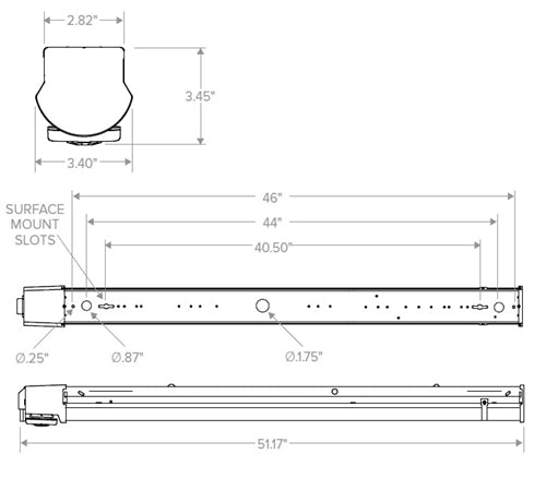 Columbia Lighting ESL4-40HL-FAW-DALIP-U-NXCS 4' Escalate Stairwell LED Light, 4000K Color, 5800 Lumens, Frosted Acrylic Lens, Wide Distribution, DALI driver, 120-277V, NXCS Wireless Indoor Occupancy & Photocell Sensor