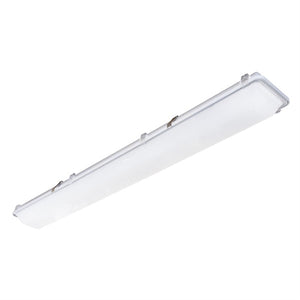Columbia Lighting HEM4-50VL-RFP-EU-SSL 4' LED Hazardous Enclosed and Gasketed Fiberglass Extreme Environment, 5000K, Very High Lumen Output, Ribbed Frosted Polycarbonate, 120-277V, Stainless Steel Tamper Resistance Ready Latches